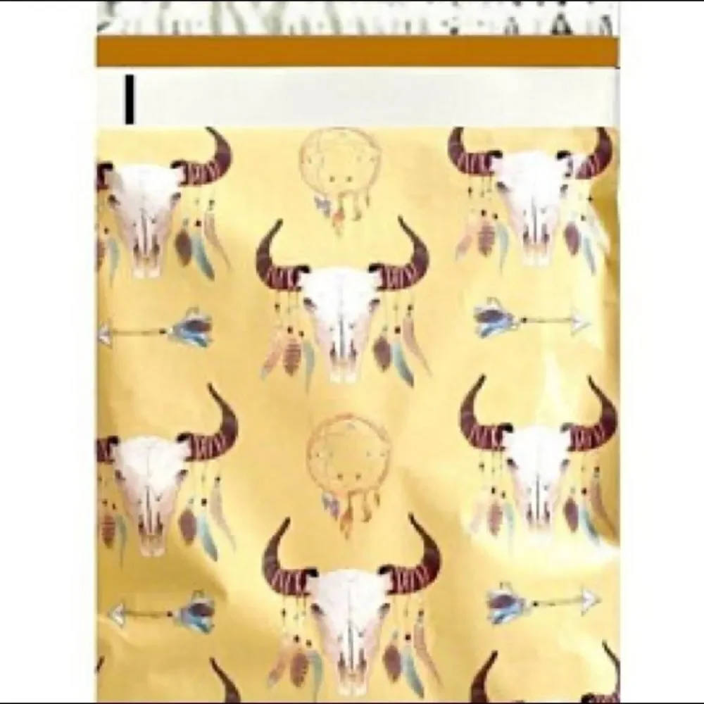 20- 10x13 Boho Skull Design Poly Mailers